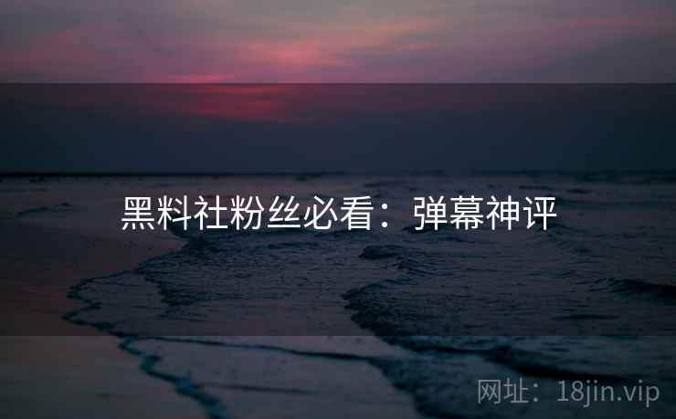 黑料社粉丝必看：弹幕神评